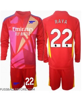Günstige Arsenal David Raya #22 Torwart Auswärts Trikotsatzt Kinder 2024-25 Langarm (+ Kurze Hosen)